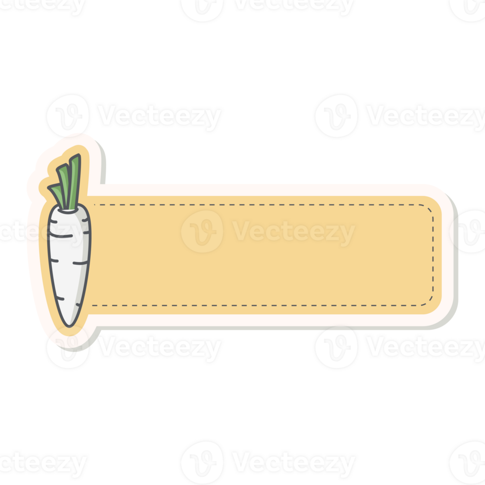 White radish Healthy Vegetable Vegetarian Ingredients Label Name Tags Sticker png