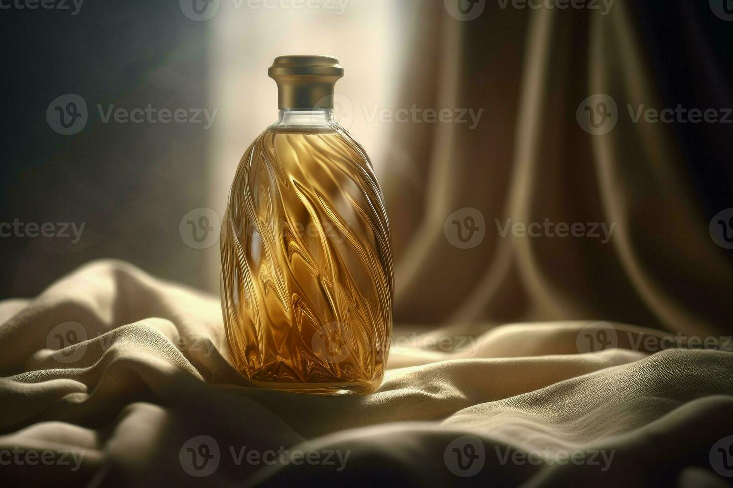 Orange perfume bottle. Generate Ai photo