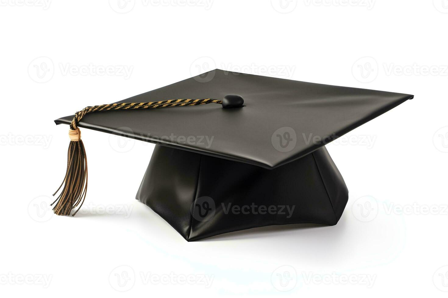 A graduation cap with a tassel isolated on white photo