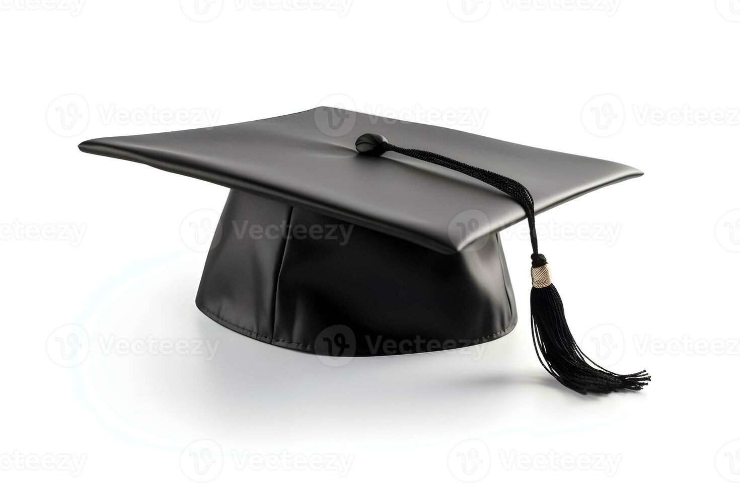 A graduation cap with a tassel isolated on white photo