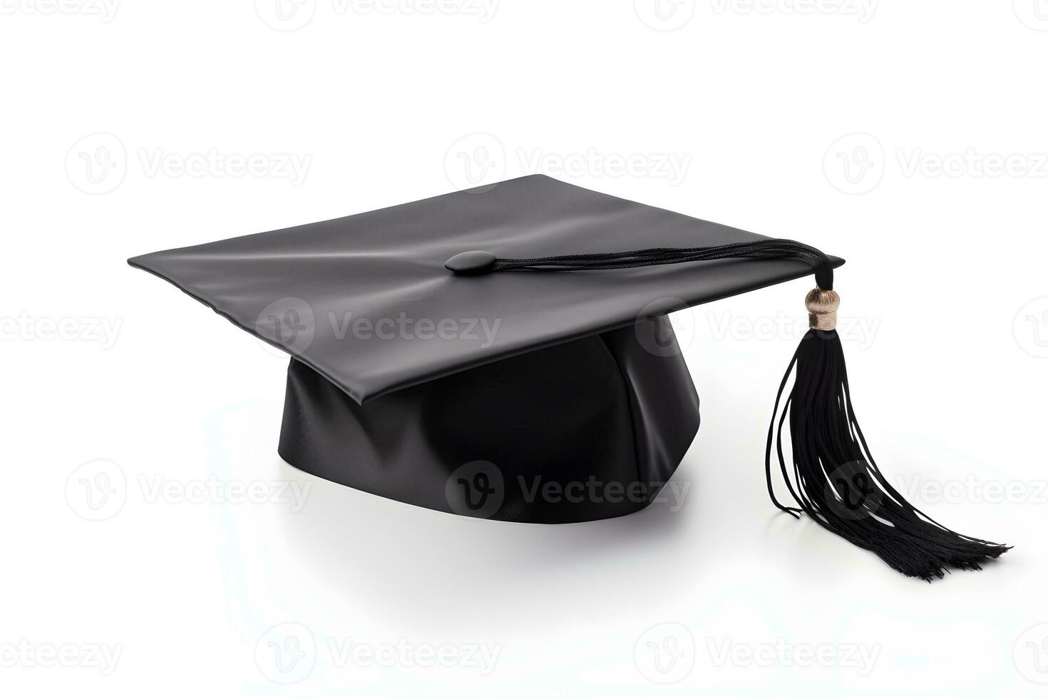 A graduation cap with a tassel isolated on white photo