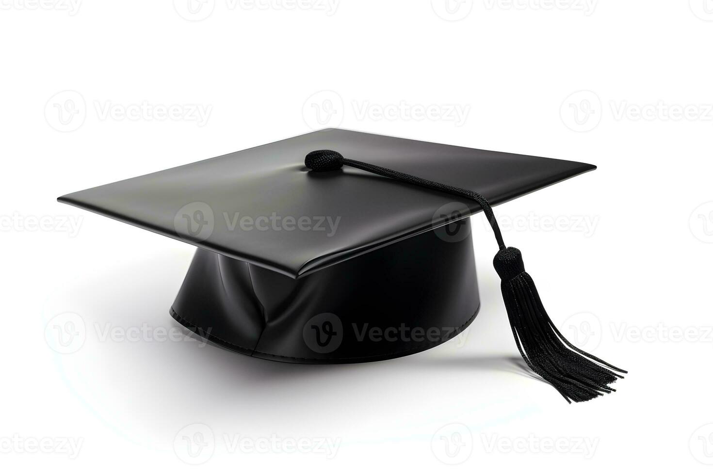 A graduation cap with a tassel isolated on white photo