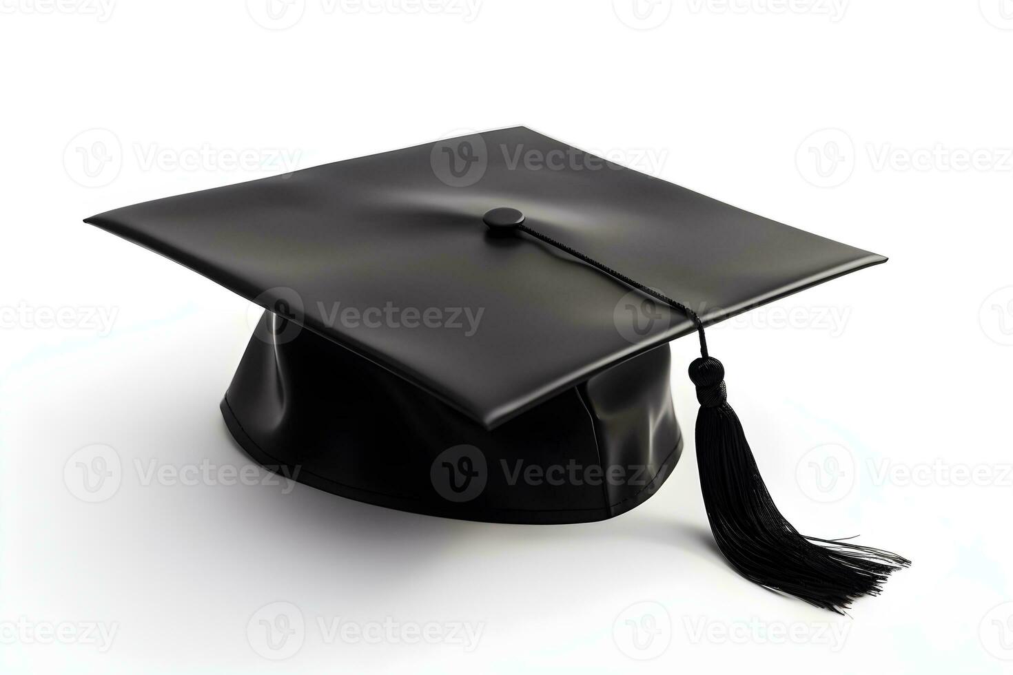 A graduation cap with a tassel isolated on white photo