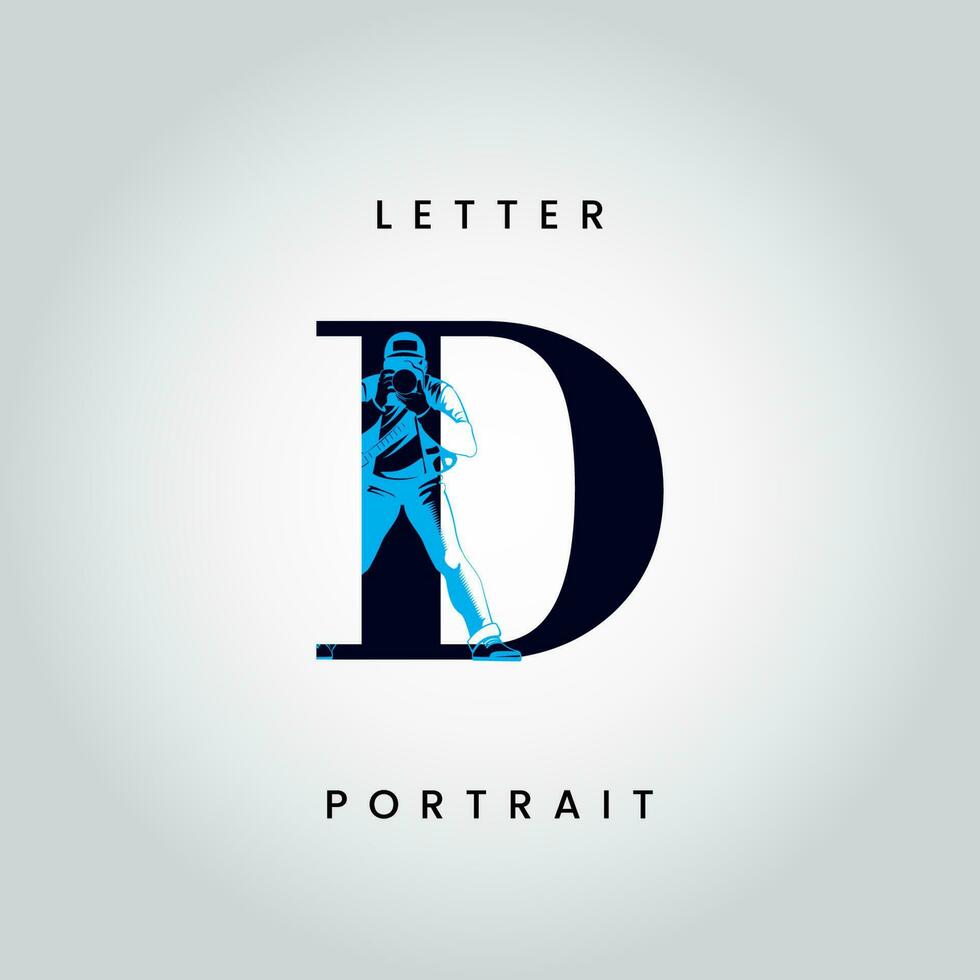 D letter design vector