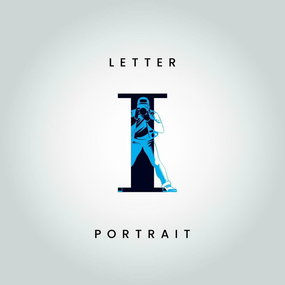 I letter logo photography vector