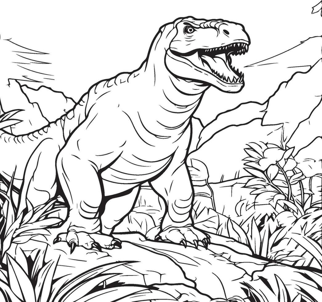 coloring page for dinosaure 28631833 Vector Art at Vecteezy