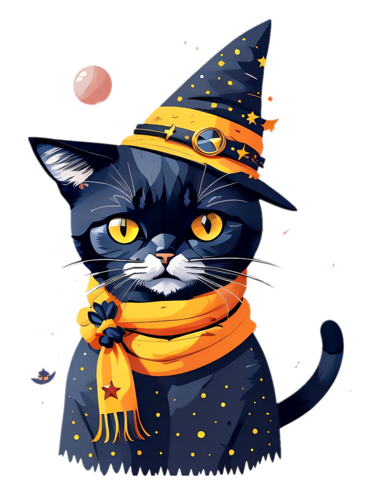 Halloween Cute cate witch style png