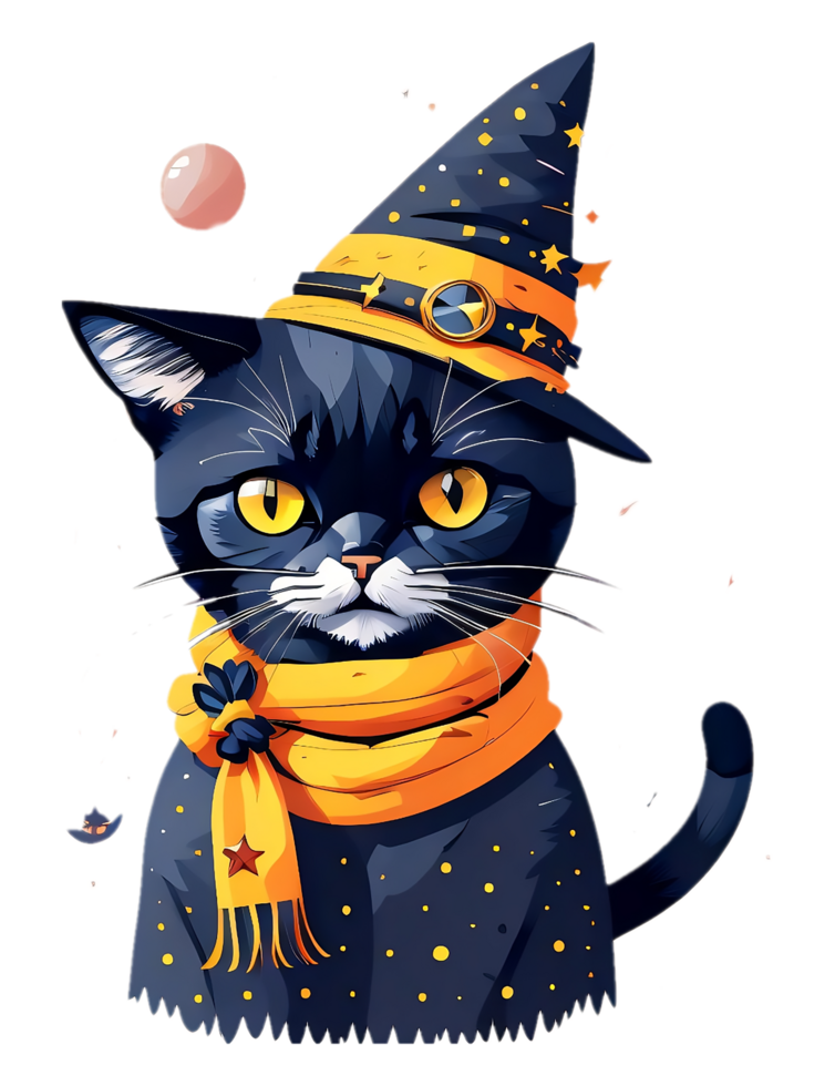 Halloween carino cate strega stile png