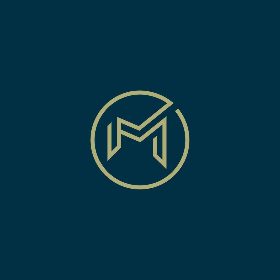 M shape made from lines logo icon vector