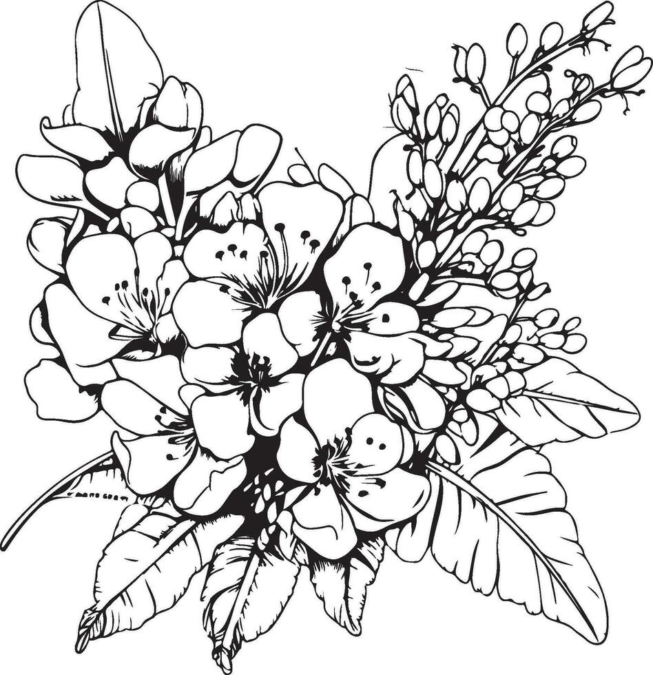 flowers coloring page vector