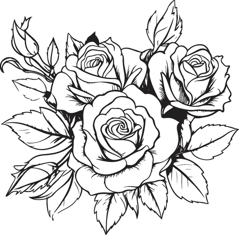 flowers coloring page vector