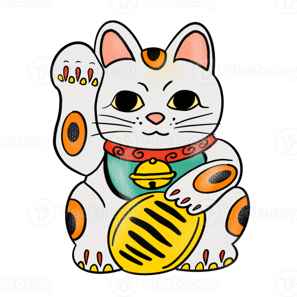 The Maneki Neko drawing image for Japanese concept png