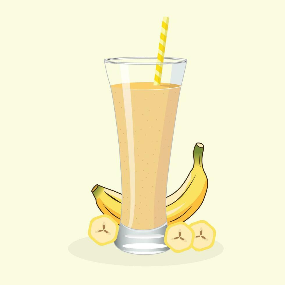 plátano jugo vector ilustración Fresco y salud