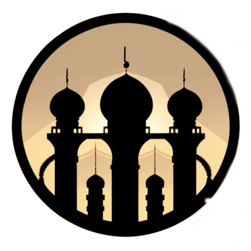 mosque silhouette ai generative png