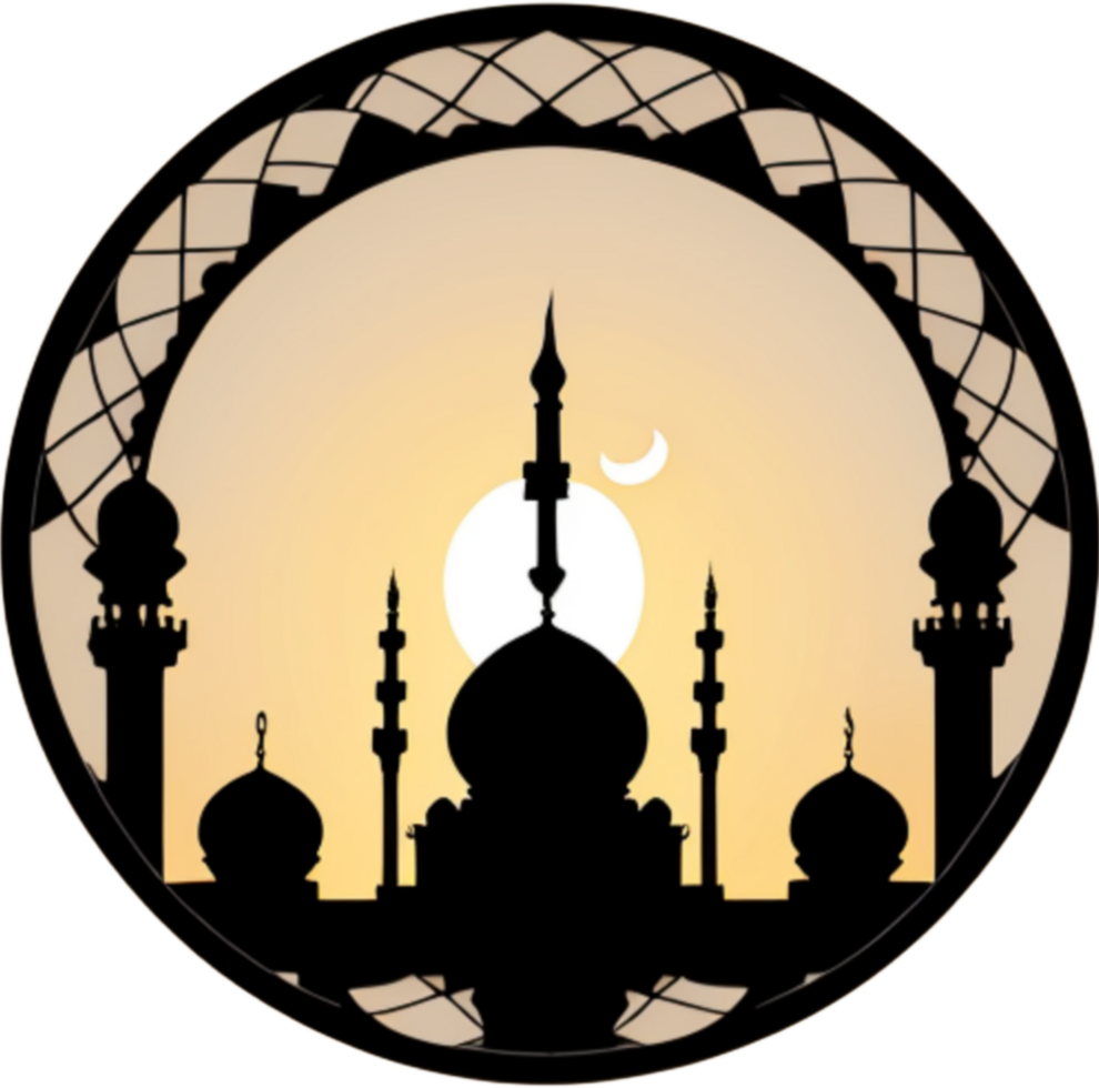 mosque silhouette ai generative png