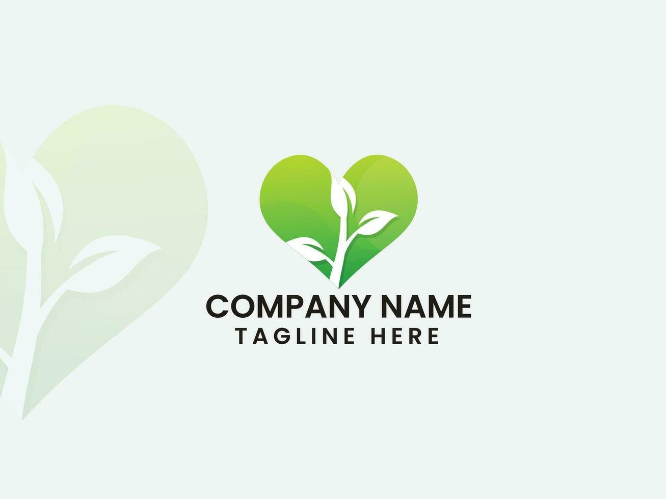 eco amor logo diseño. árbol. natural amor. negocio. de primera calidad. verde árbol logo. San Valentín día. corazón. finanzas. hoja corazón. verde vector