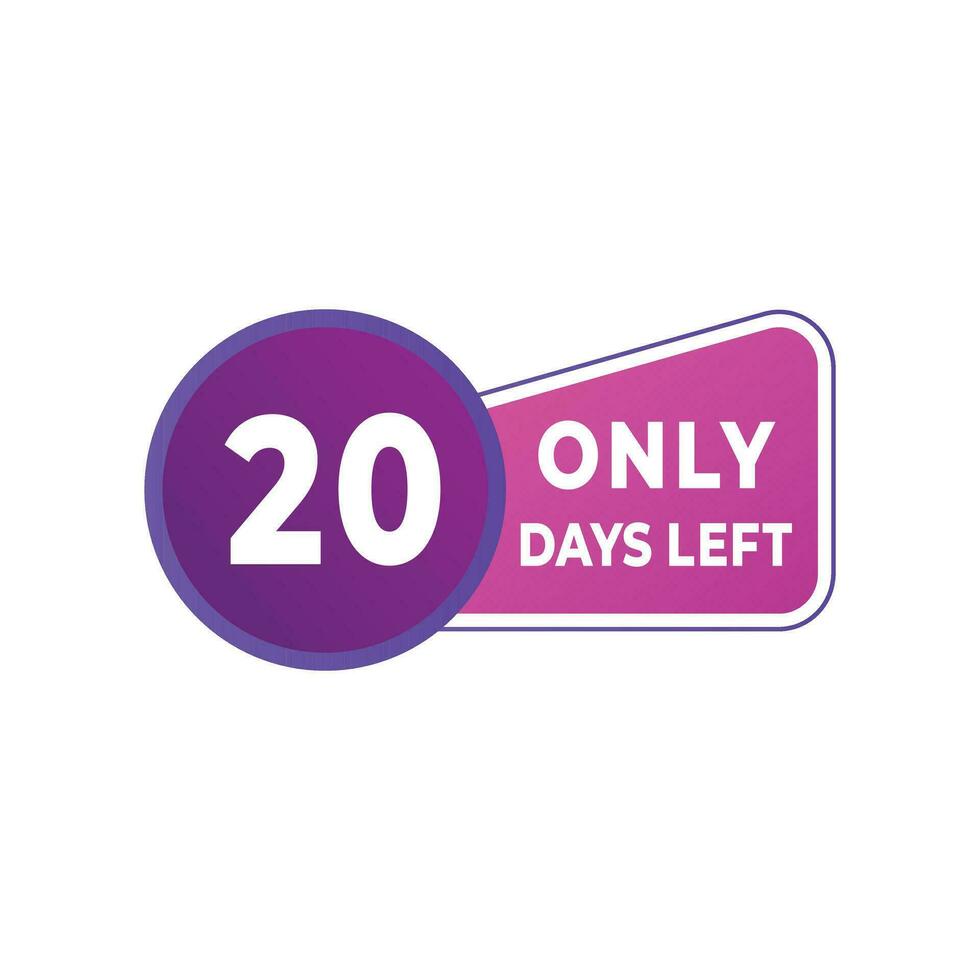 day left countdown discounts and sale time. day left sign label vector illustration