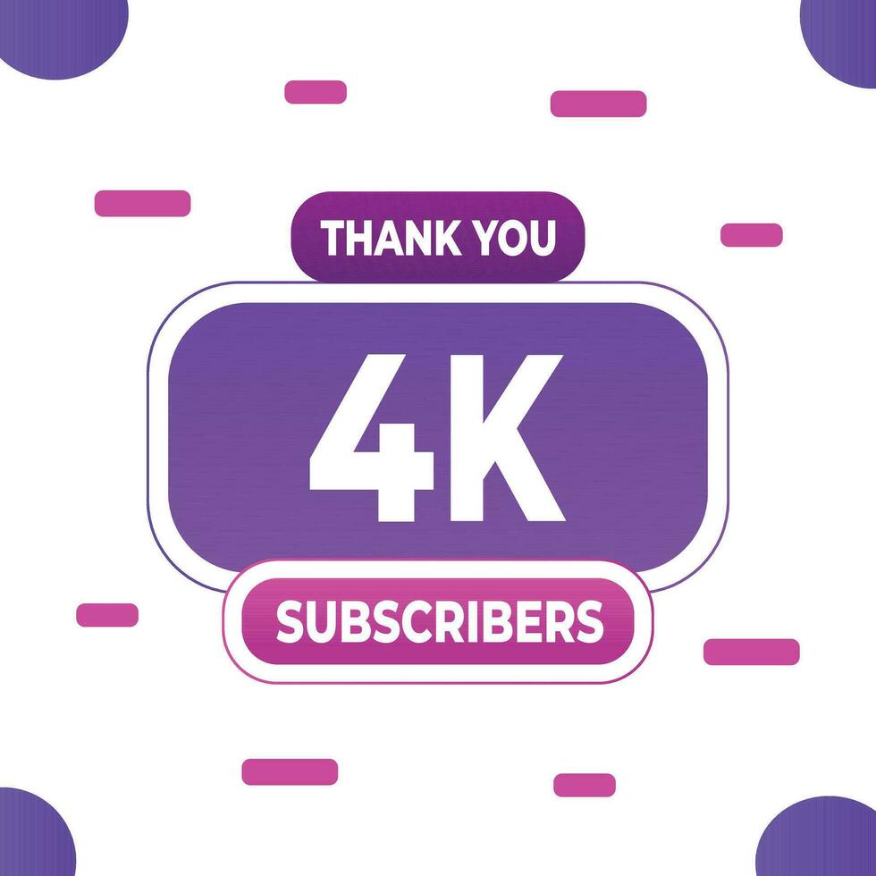 Thank you subscribers or followers. web social media modern post design vector