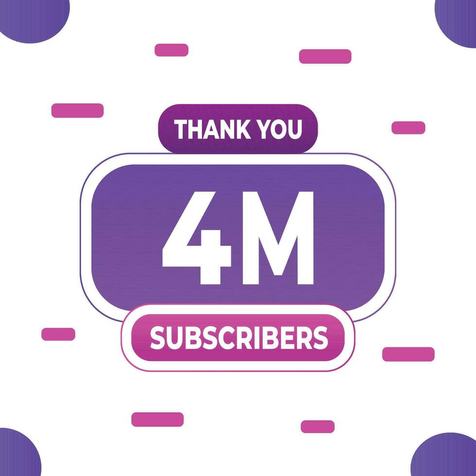 Thank you subscribers or followers. web social media modern post design vector