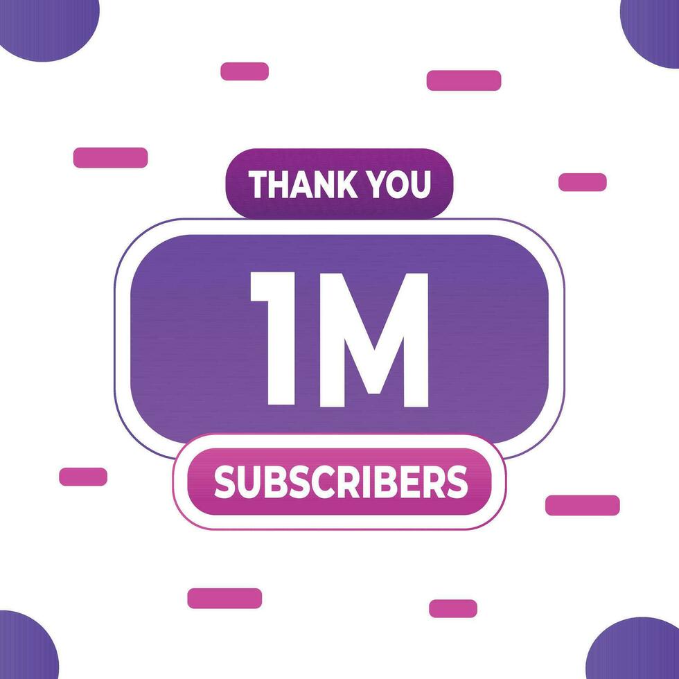 Thank you subscribers or followers. web social media modern post design vector