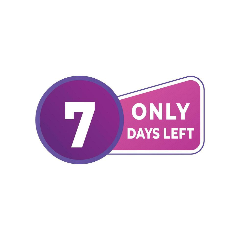 day left countdown discounts and sale time. day left sign label vector illustration