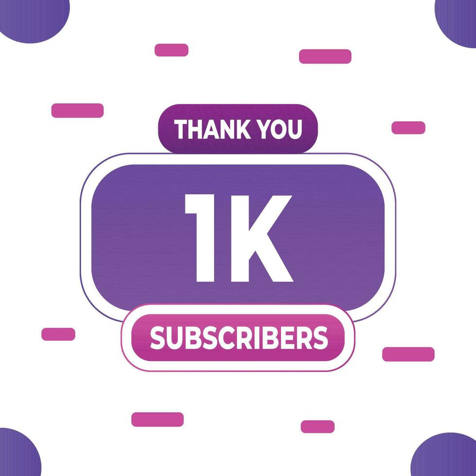 Thank you subscribers or followers. web social media modern post design vector