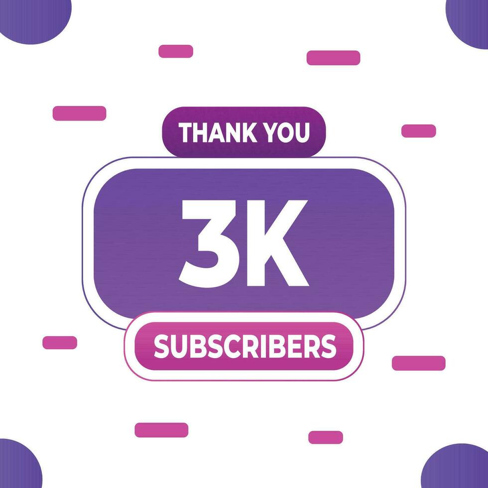 Thank you subscribers or followers. web social media modern post design vector