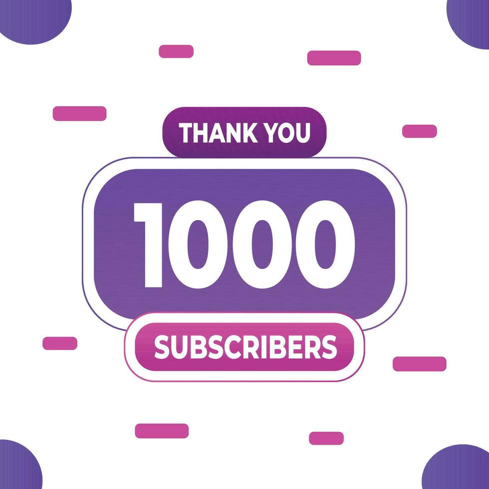 Thank you subscribers or followers. web social media modern post design vector