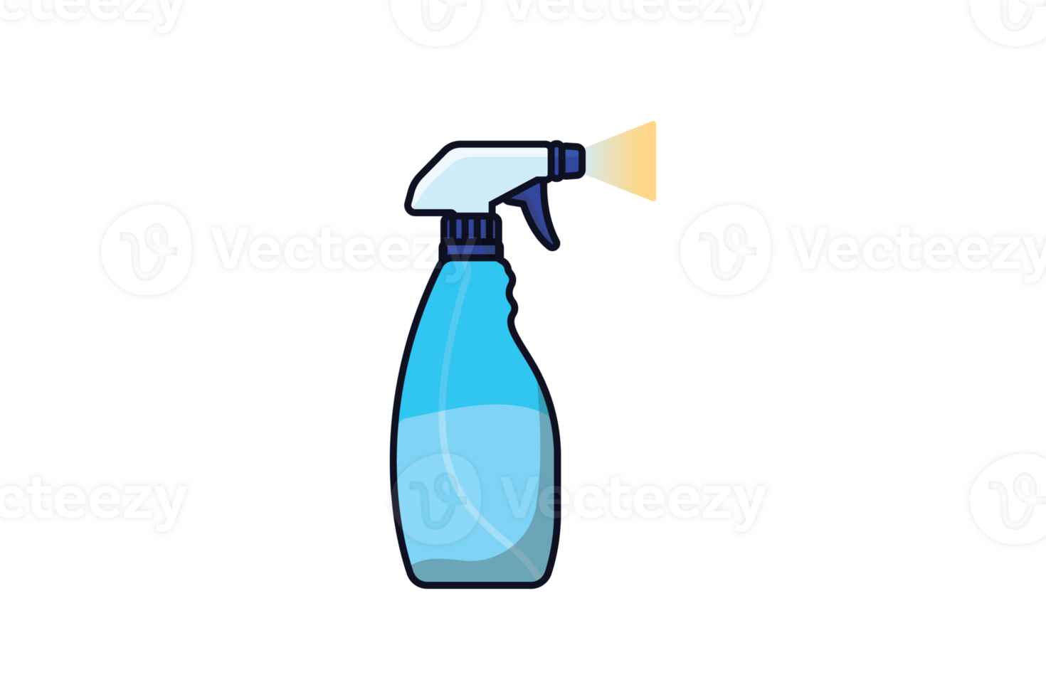 désinfecter et nettoyage vaporisateur bouteilles illustration. Accueil nettoyage un service objets icône concept. nettoyage vaporisateur bouteille buse proche en haut conception. png