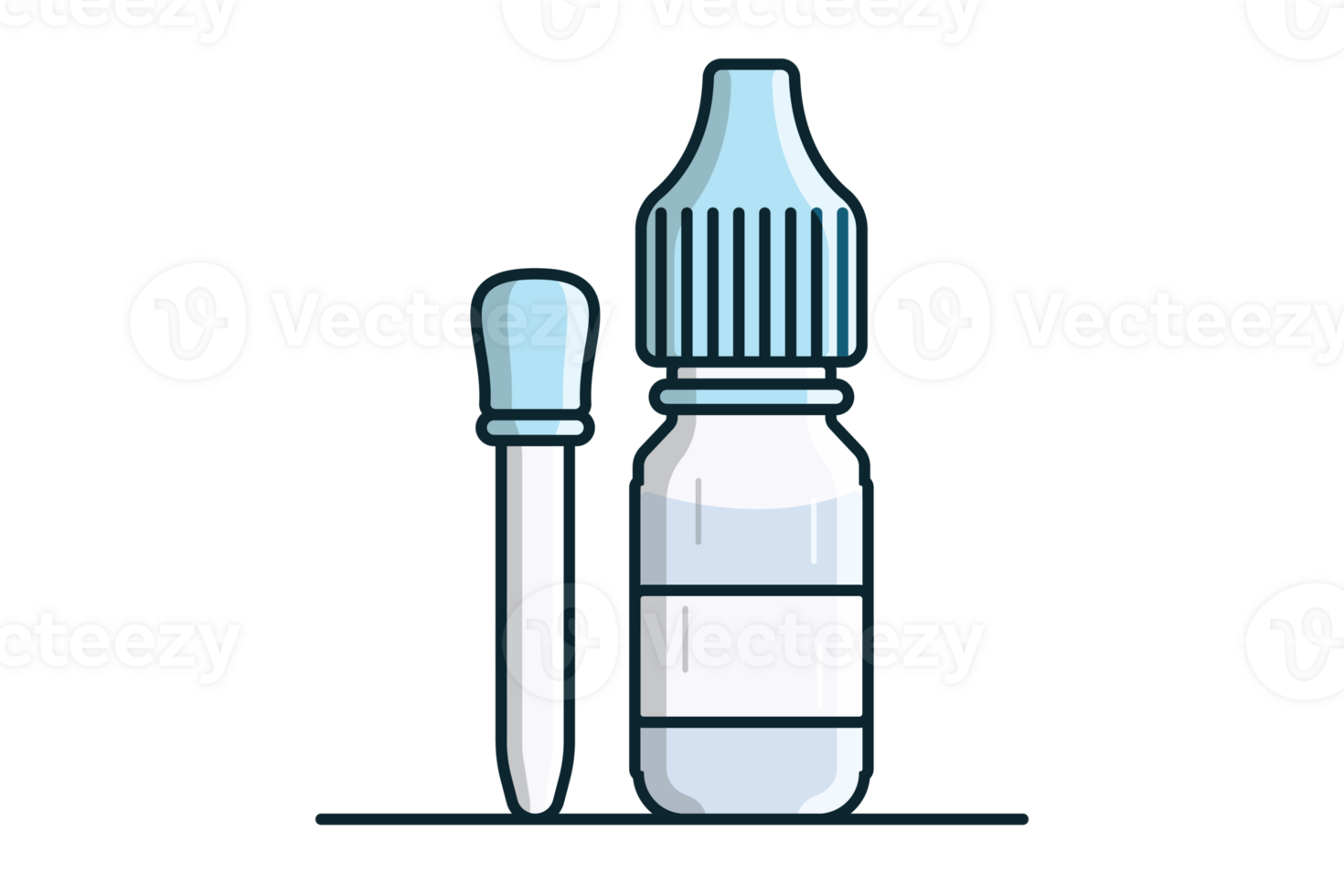 Eyedropper with Bottle illustration. Health and medical object icon concept. Bottles for medical products, vape e liquid, Eye drop, medical bottle design. png
