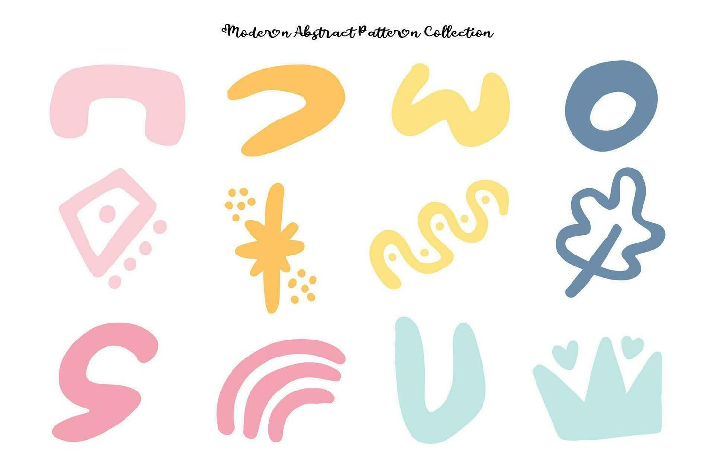 Aesthetic Abstract Shape and Brush Stroke Collection vector