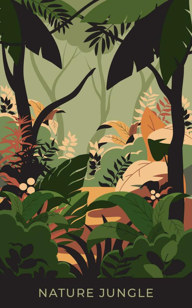 Jungle landscape nature vector