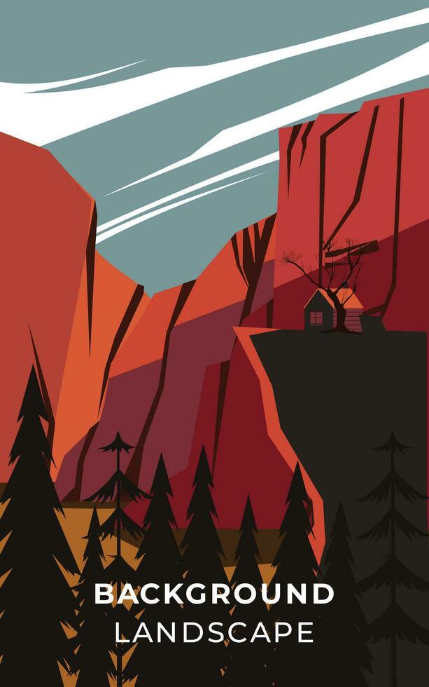 Landscape nature mountain and rock vector
