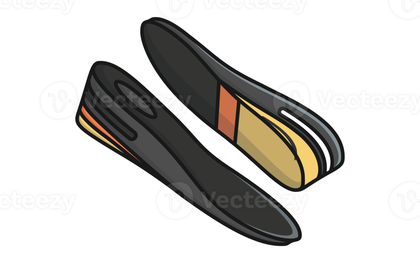 Comfortable shoes arch support insoles illustration. Fashion object icon concept. Two-layered shoe arch support insole design. png
