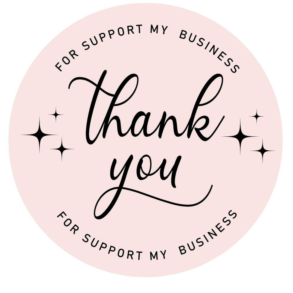 thank you for support my business sticker vector