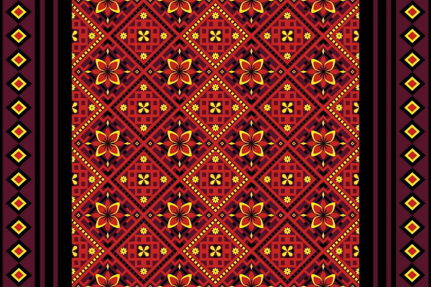 Colorful geometric ethnic seamless pattern designed for background, wallpaper, traditional clothing, carpet, curtain, and home decoration vector