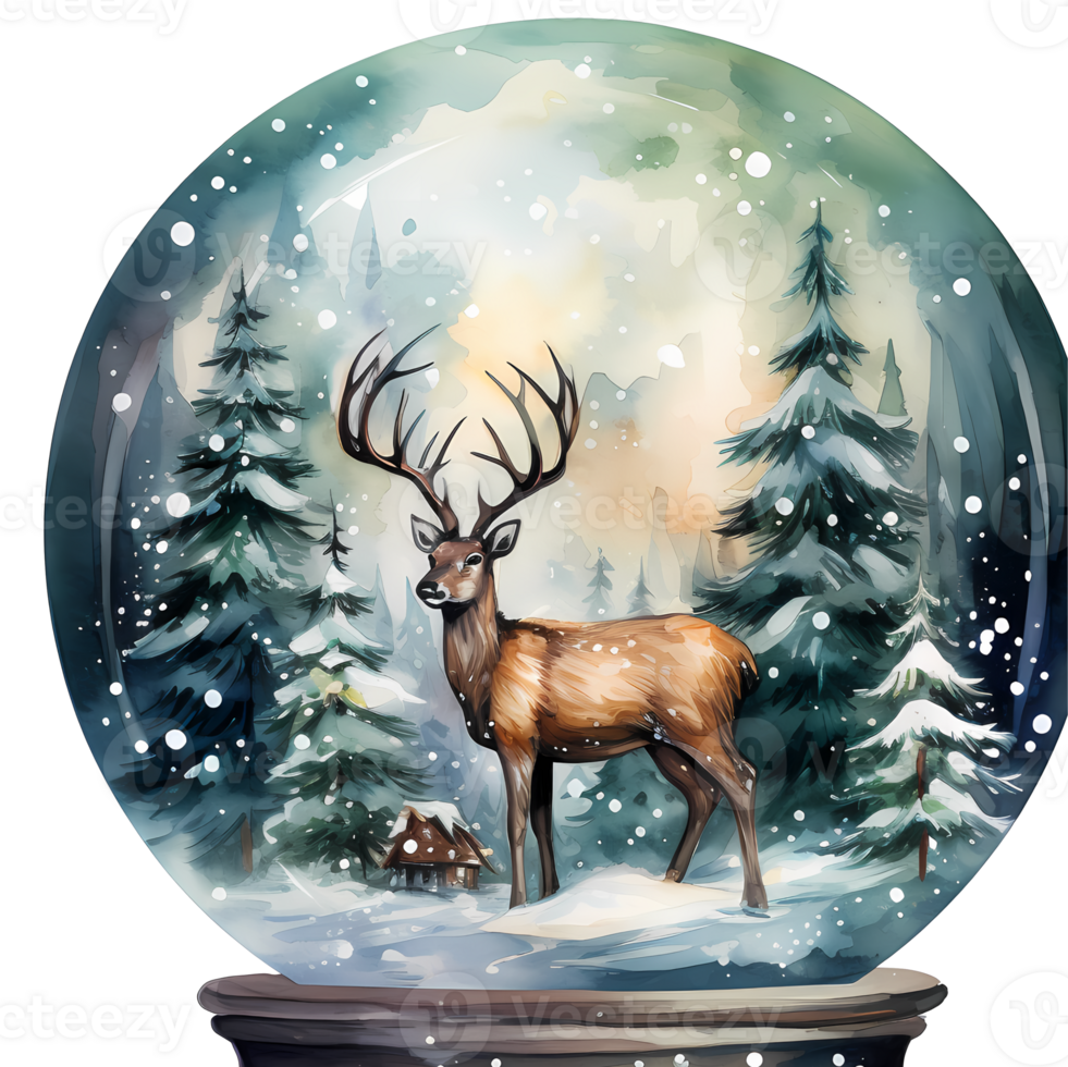 Snow Globes Christmas Watercolor Sublimation AI Generative 28632492 PNG