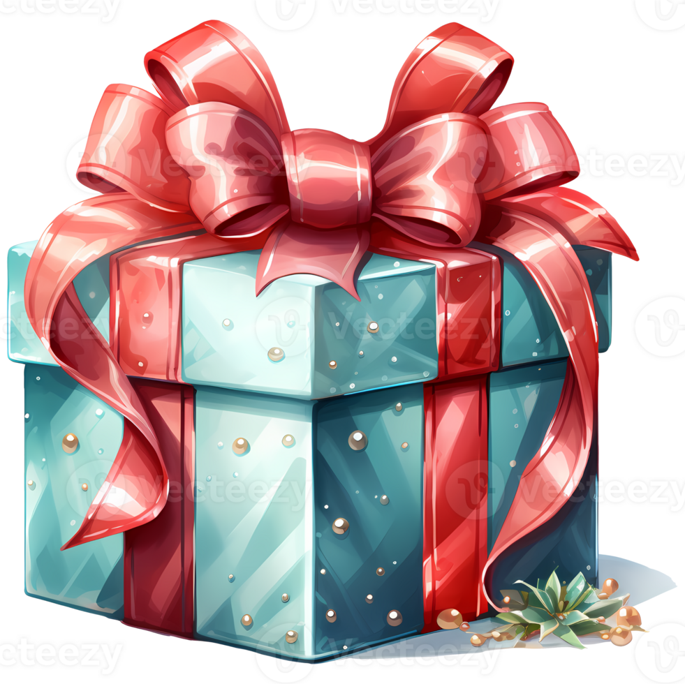 Gift Boxes with Ribbons Watercolor AI Generative png