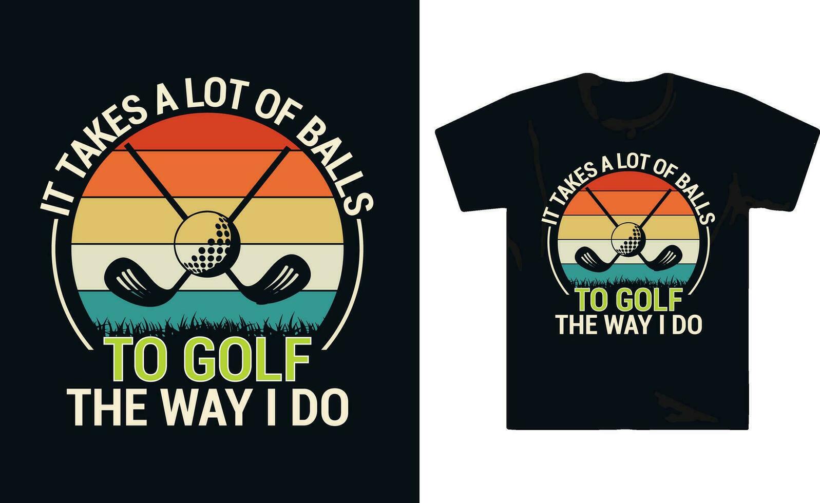 Golf Player Golfing T-shirt Design vector