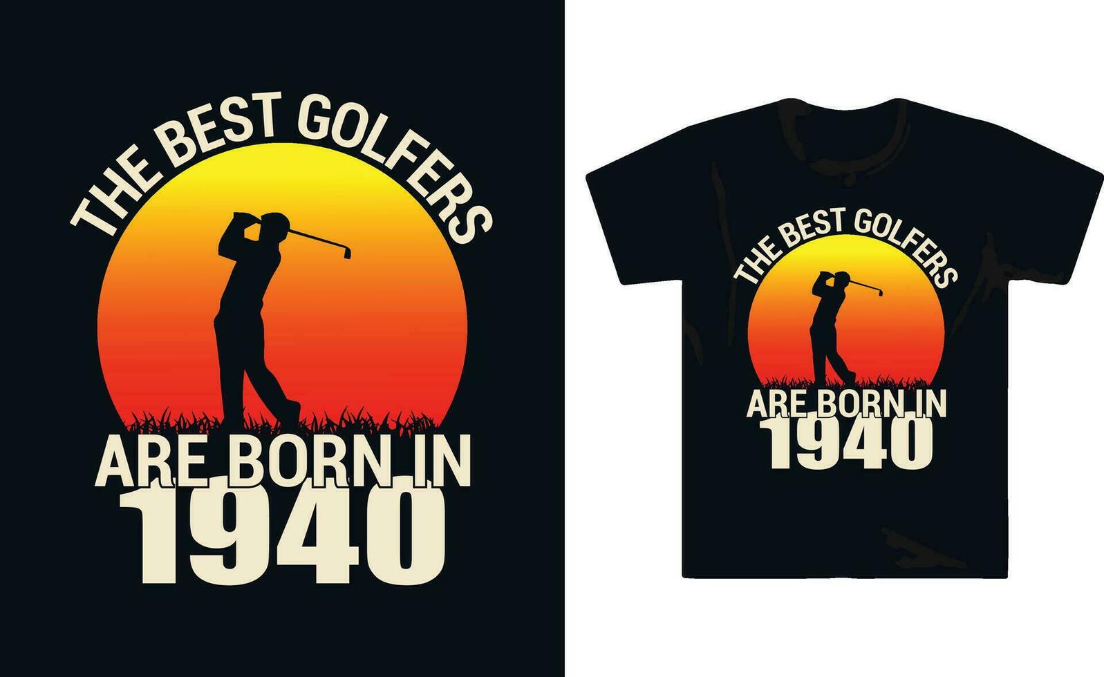 Golf Player Golfing T-shirt Design vector