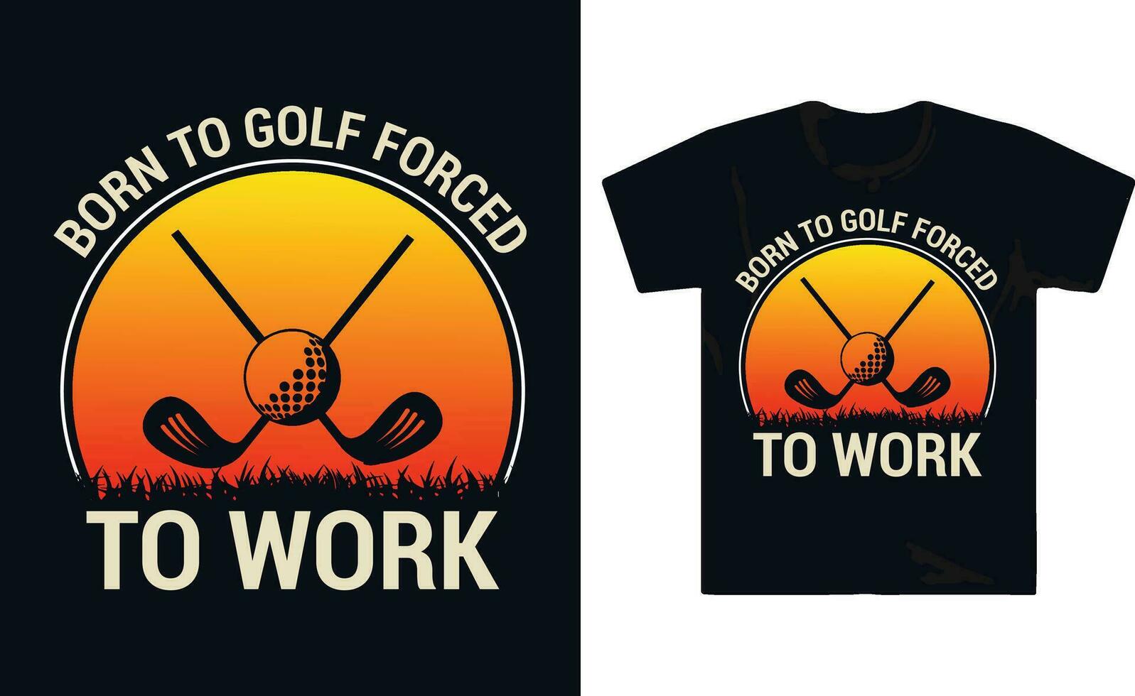 Golf Player Golfing T-shirt Design vector