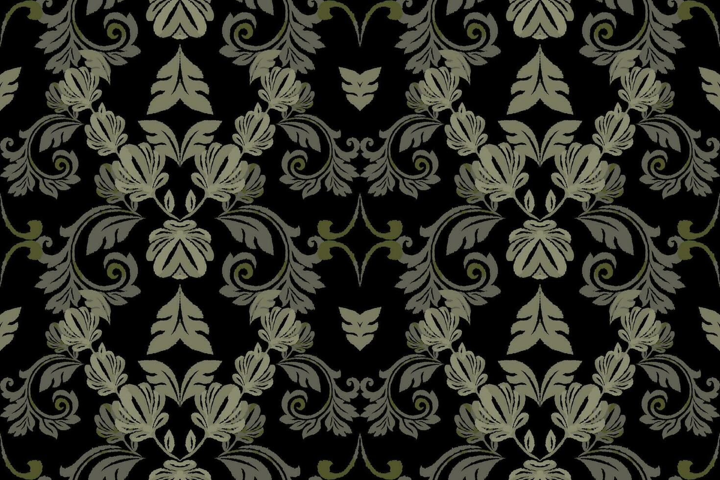 Floral vintage seamless pattern for retro wallpapers. Enchanted Vintage Flowers. Arts and Crafts movement inspired. Design for wrapping paper, wallpaper, fabrics and fashion clothes. Ikat pattern. vector