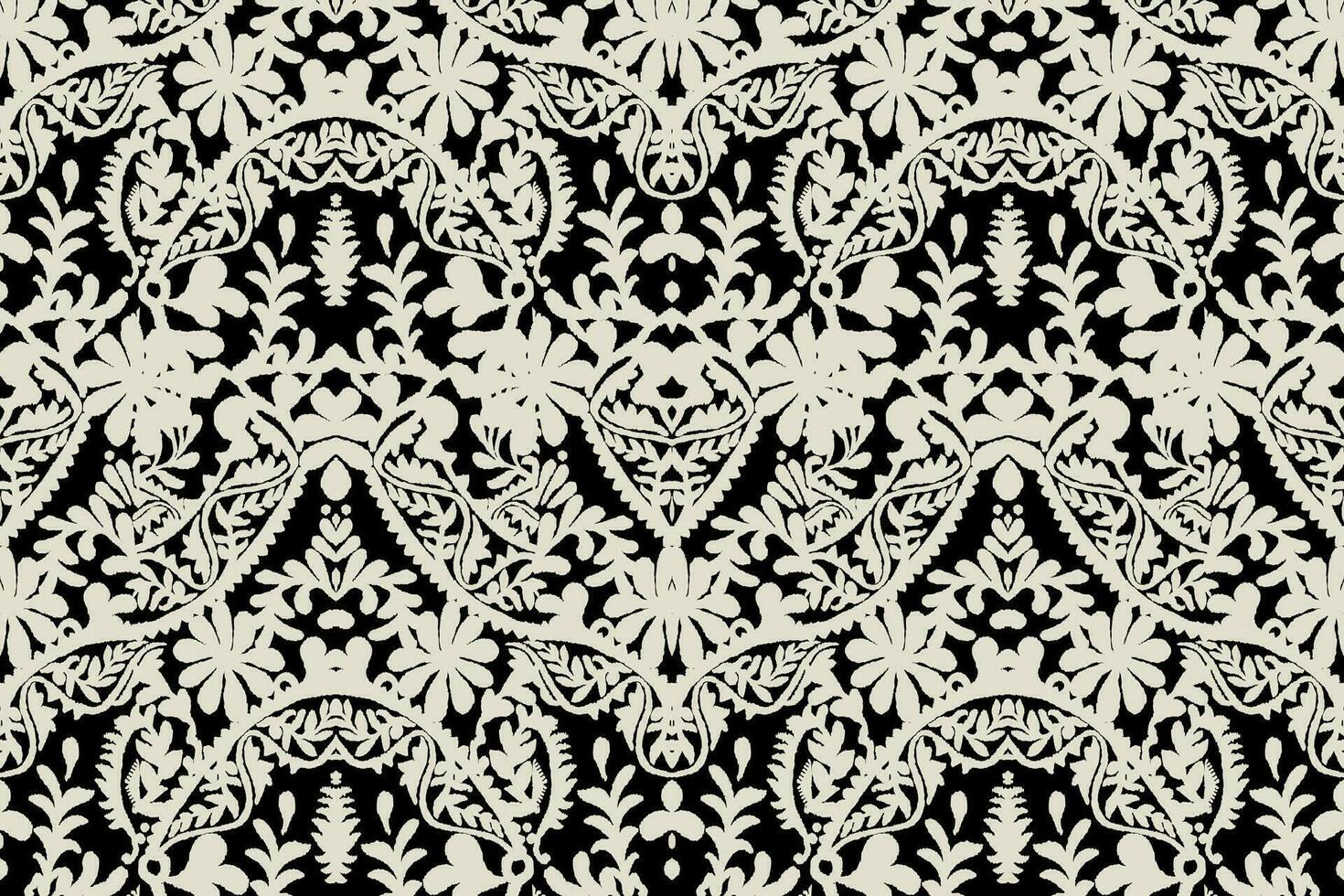 Floral vintage seamless pattern for retro wallpapers. Enchanted Vintage Flowers. Arts and Crafts movement inspired. Design for wrapping paper, wallpaper, fabrics and fashion clothes. Ikat pattern. vector
