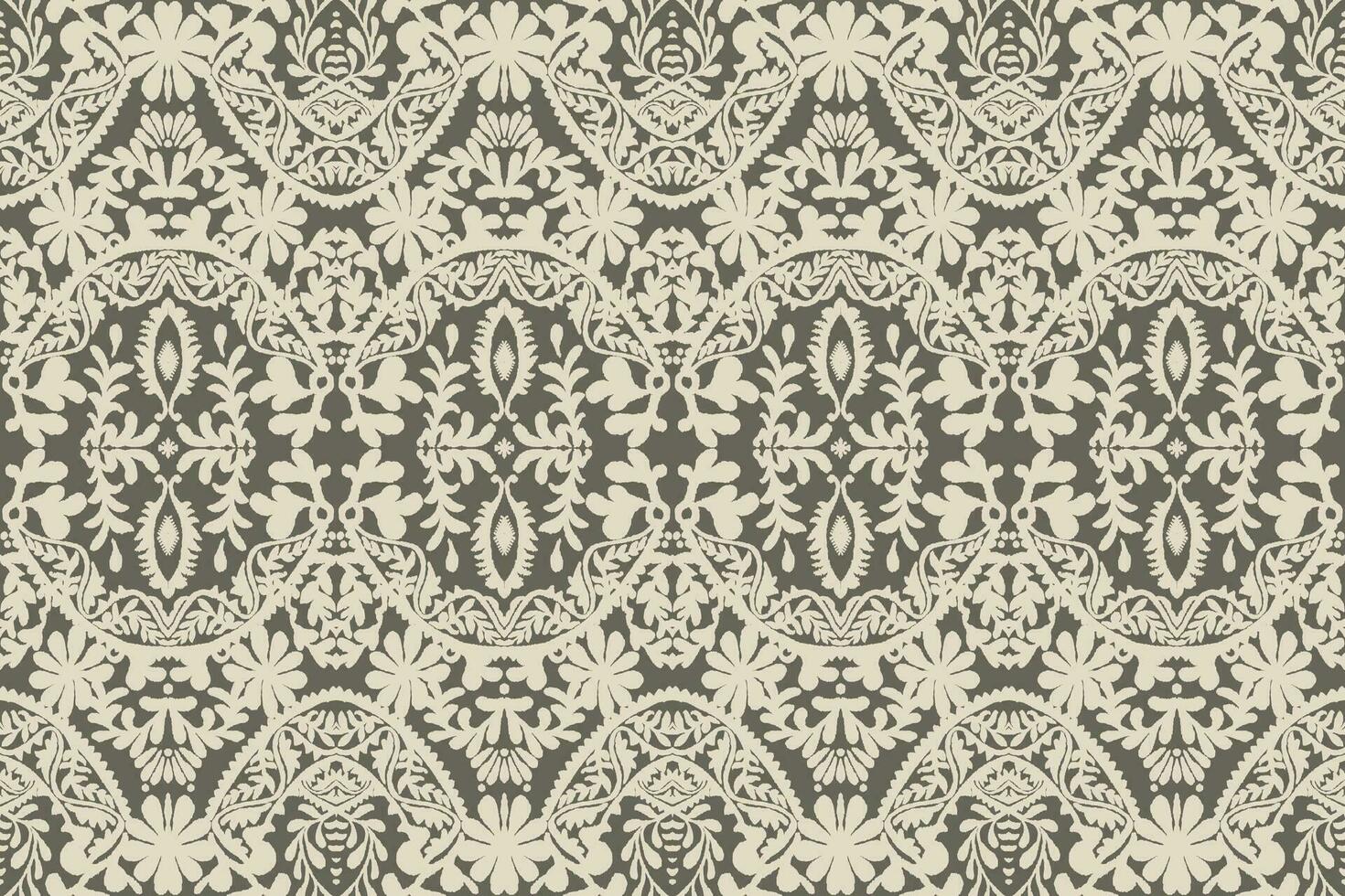 Floral vintage seamless pattern for retro wallpapers. Enchanted Vintage Flowers. Arts and Crafts movement inspired. Design for wrapping paper, wallpaper, fabrics and fashion clothes. Ikat pattern. vector