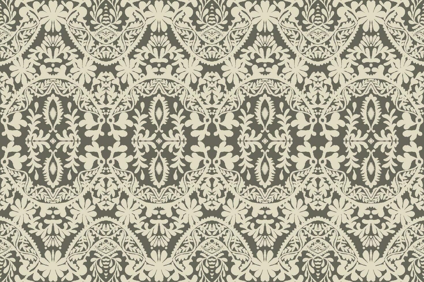 Floral vintage seamless pattern for retro wallpapers. Enchanted Vintage Flowers. Arts and Crafts movement inspired. Design for wrapping paper, wallpaper, fabrics and fashion clothes. Ikat pattern. vector