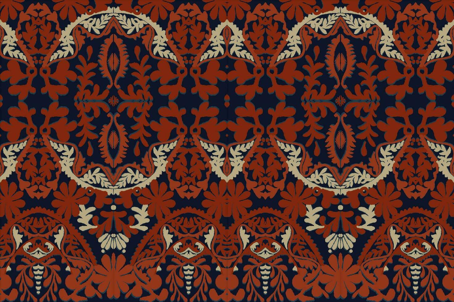 Floral vintage seamless pattern for retro wallpapers. Enchanted Vintage Flowers. Arts and Crafts movement inspired. Design for wrapping paper, wallpaper, fabrics and fashion clothes. Ikat pattern. vector