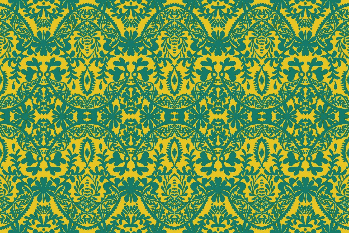 Floral vintage seamless pattern for retro wallpapers. Enchanted Vintage Flowers. Arts and Crafts movement inspired. Design for wrapping paper, wallpaper, fabrics and fashion clothes. Ikat pattern. vector