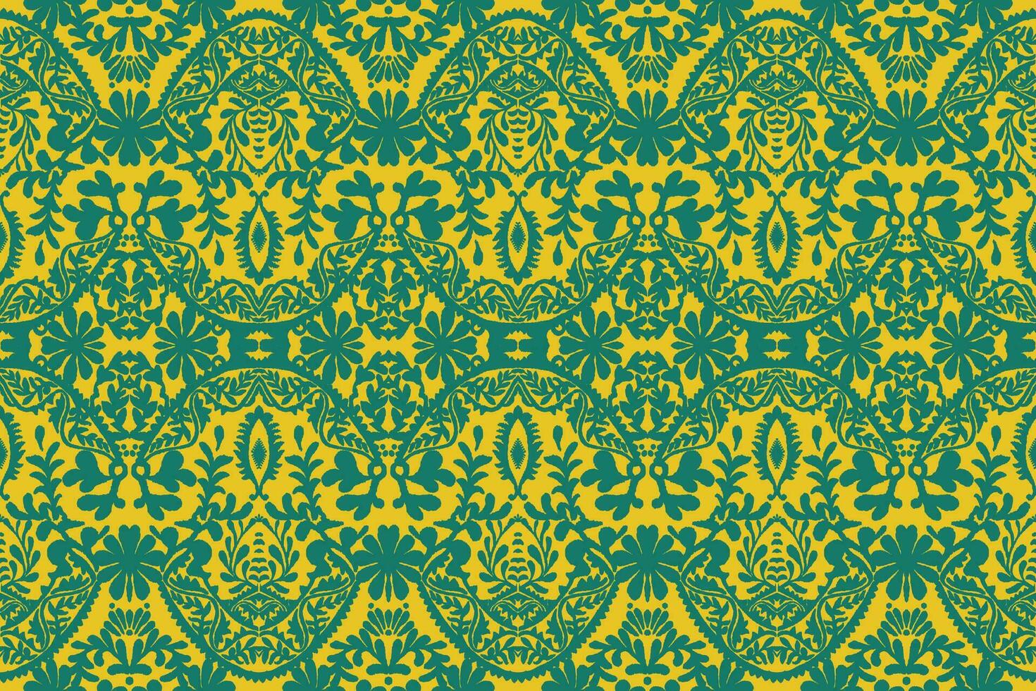 floral Clásico sin costura modelo para retro fondos de pantalla encantado Clásico flores letras y artesanía movimiento inspirado. diseño para envase papel, fondo de pantalla, telas y Moda ropa. ikat modelo. vector