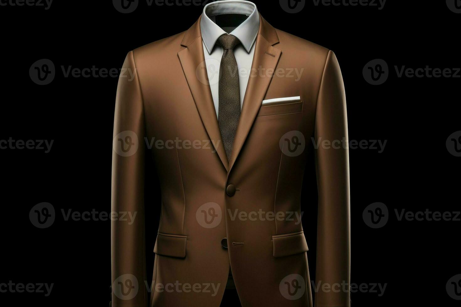 Elegant men brown suit. Generate Ai photo