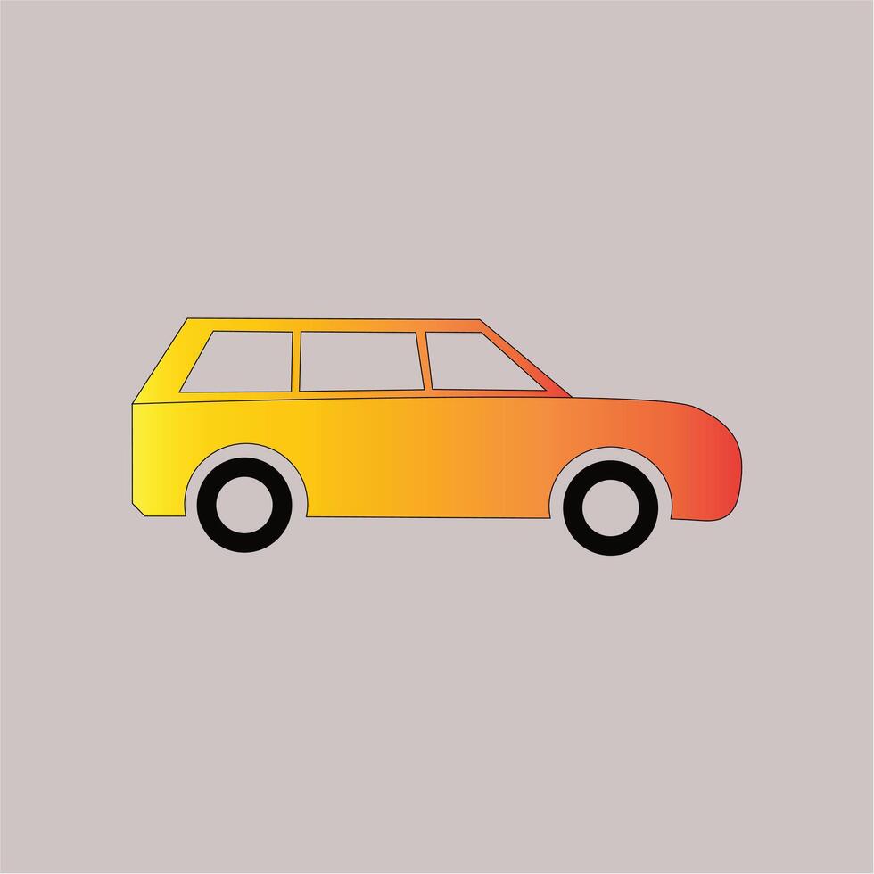 gradient car icon, travel, transport, illustration vector